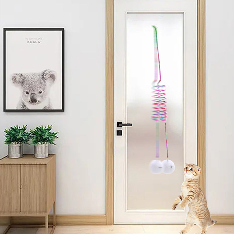 😸 Hanging Spring Plush Ball Cat Toy ❤