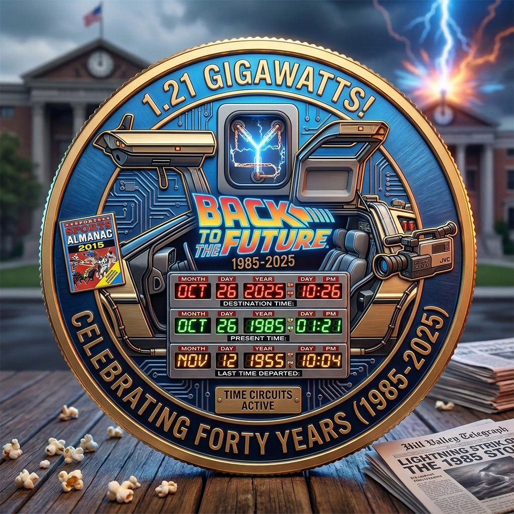 Back to the Future 40th Anniversary Challenge Coin
