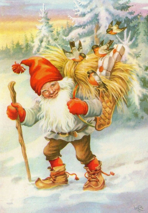 Vintage Christmas Dwarves Postcard Set