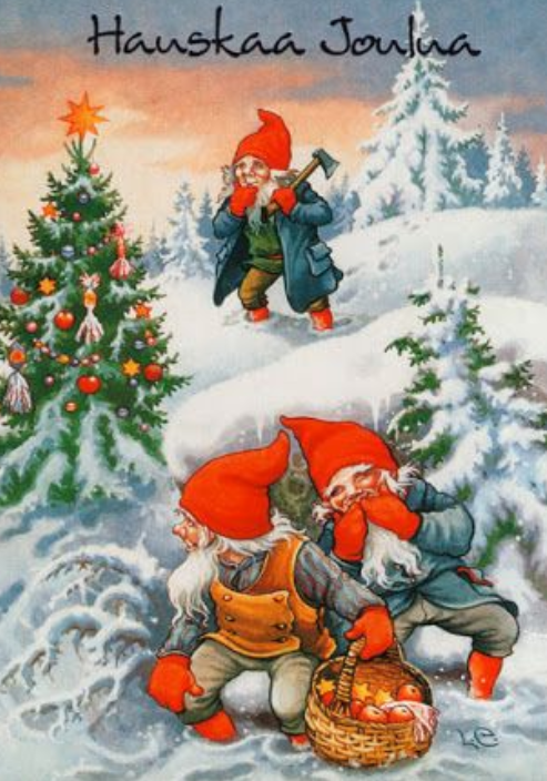 Vintage Christmas Dwarves Postcard Set