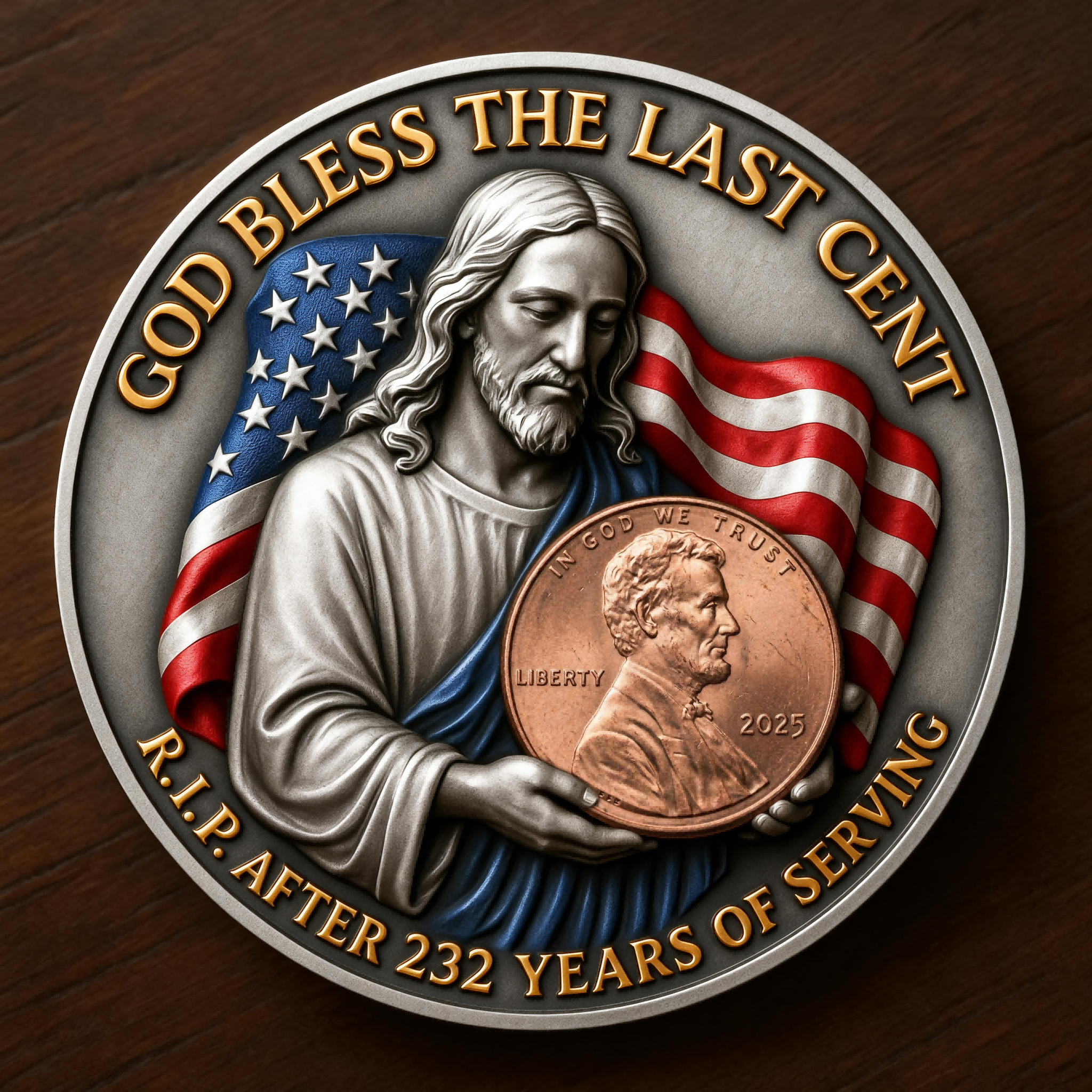 God Bless the Last Cent Commemorative Coin