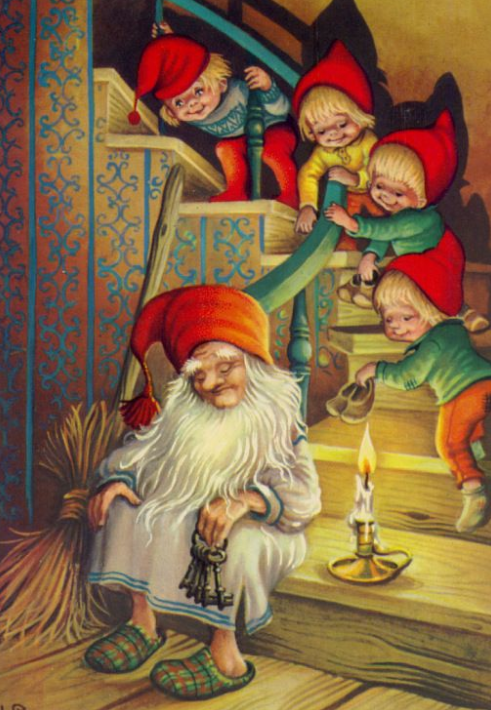 Vintage Christmas Dwarves Postcard Set