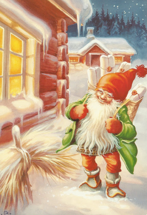 Vintage Christmas Dwarves Postcard Set