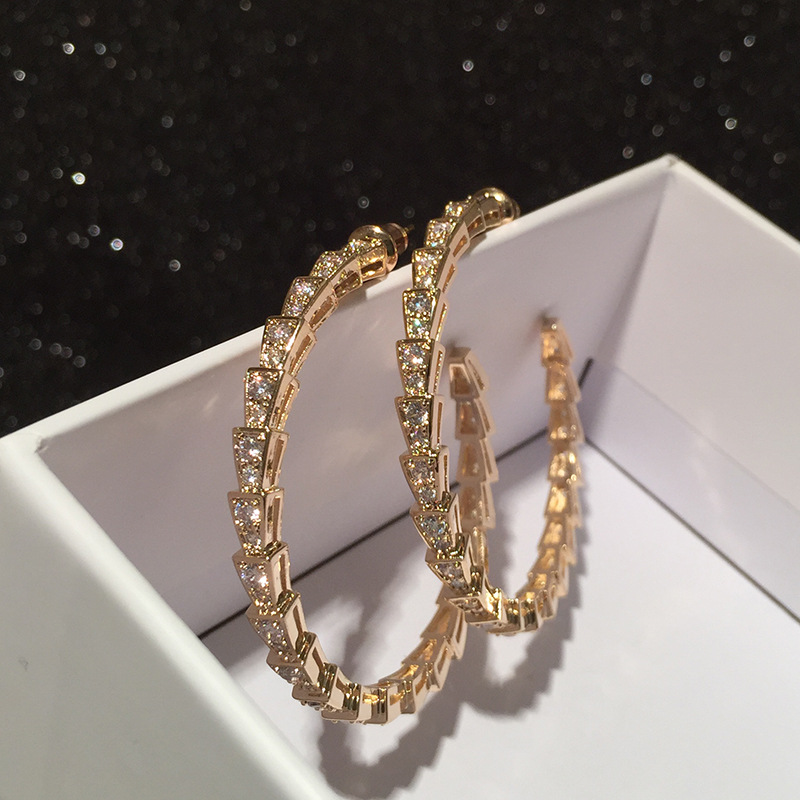 ✨Best Gift🎁Large Hoop | Gold Chain Hoop Earrings