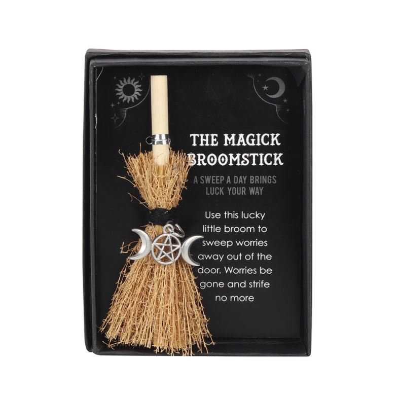 🧹WITCH HAT MINI MAGICK BROOMSTICK🧙‍♀️