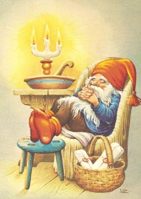Vintage Christmas Dwarves Postcard Set