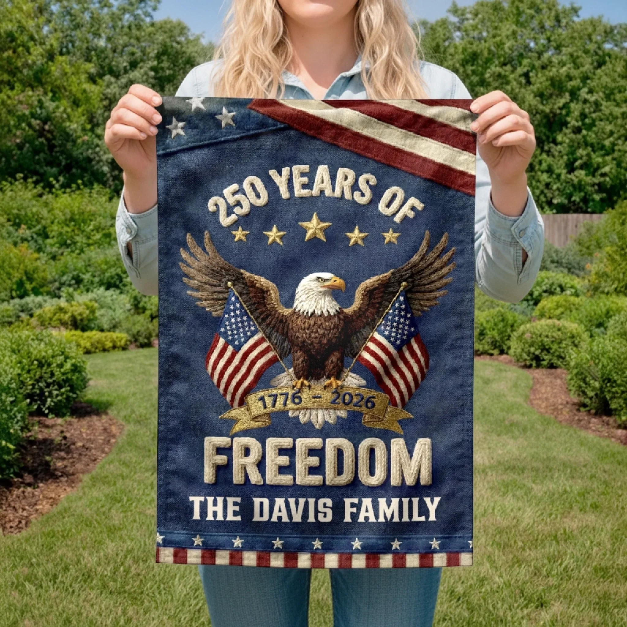 250 Years of Freedom Personalized American Flag
