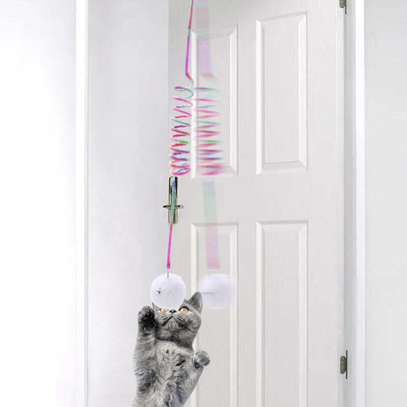 😸 Hanging Spring Plush Ball Cat Toy ❤