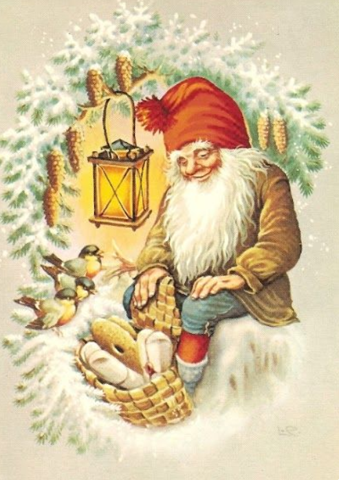Vintage Christmas Dwarves Postcard Set