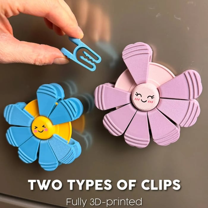 Bloom Clip Magnetic Flower Bag Clips - Cute 3D Printed Snack Sealer for Kitchen Organization