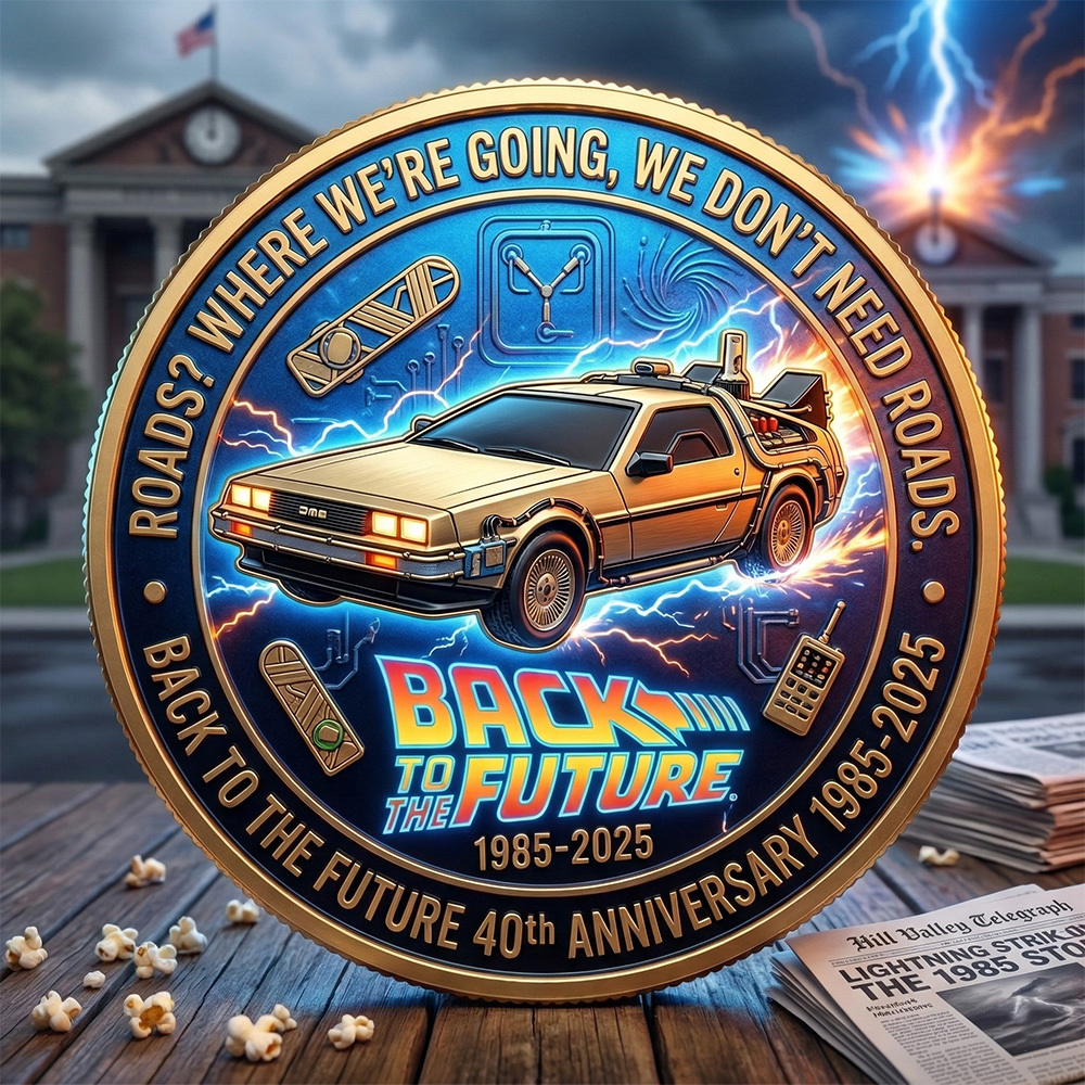 Back to the Future 40th Anniversary Challenge Coin