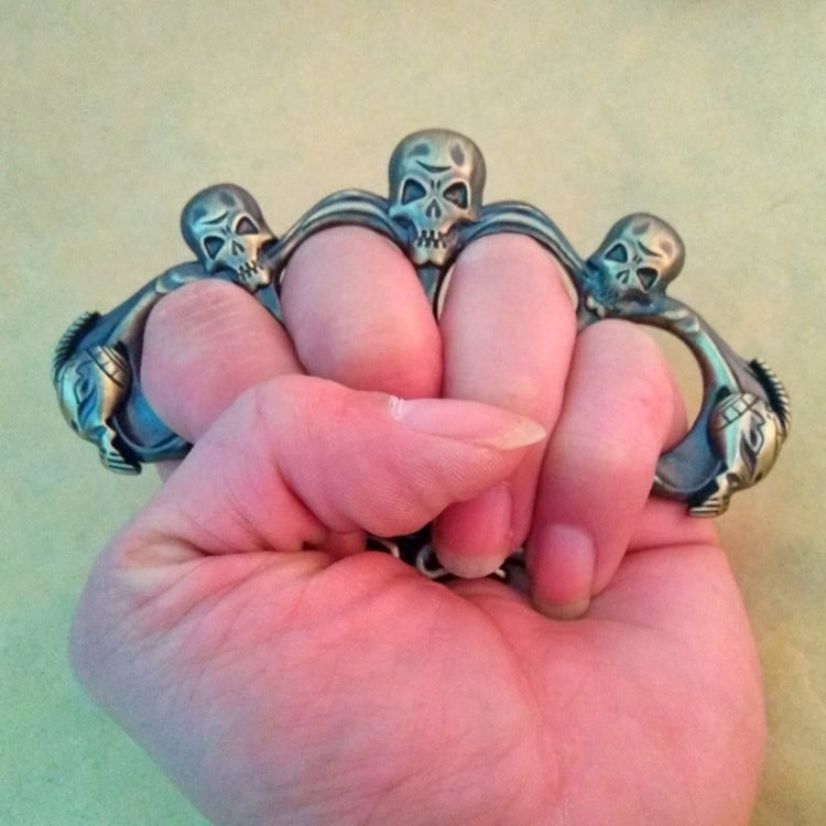 Cannibal Corpse Skull Brass Knuckles Paperweight