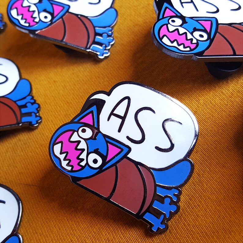 Funny Kitty Enamel Pin Foul-Mouthed Kitten