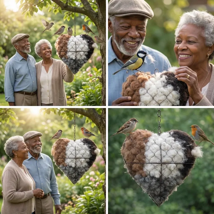 🔥LAST DAY 50% OFF - 🕊️🏡Handmade Natural Alpaca Fiber Bird Nesting Heart❤️Bird lovers gift