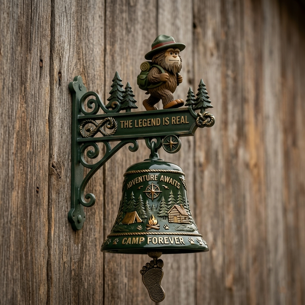 "The Legend Is Real" Bigfoot Adventure Bell – Cast Iron Heritage Dinner Bell & Outdoor Wall Decor