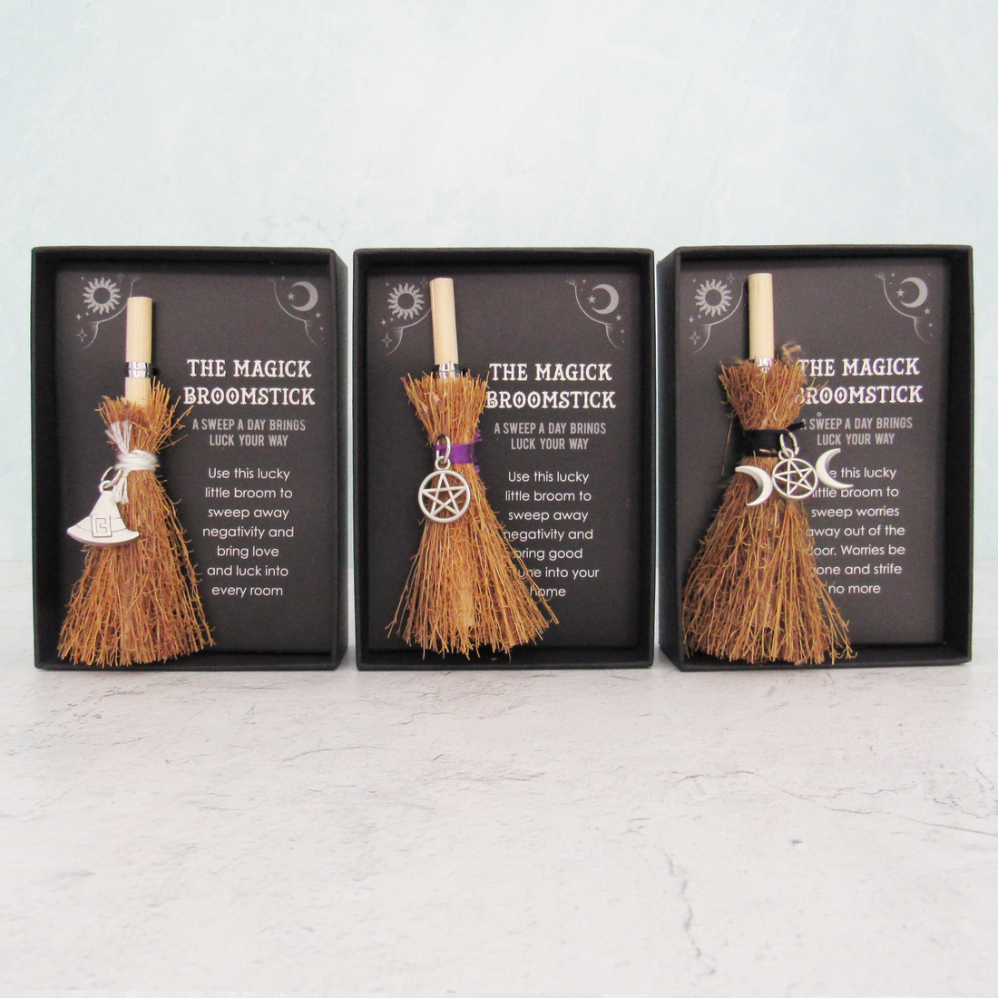 🧹WITCH HAT MINI MAGICK BROOMSTICK🧙‍♀️