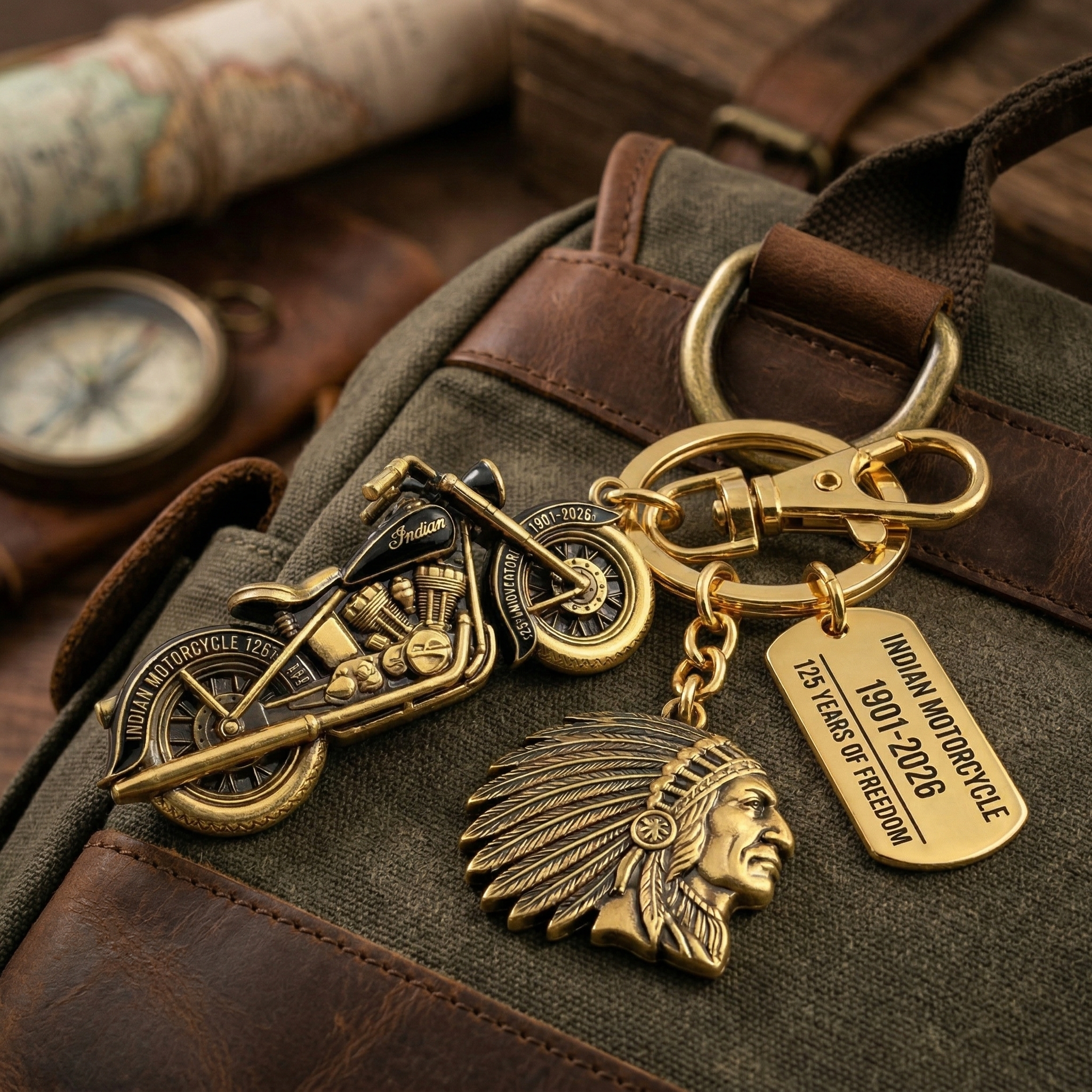Indian Motorcycle 125th Anniversary Keychain