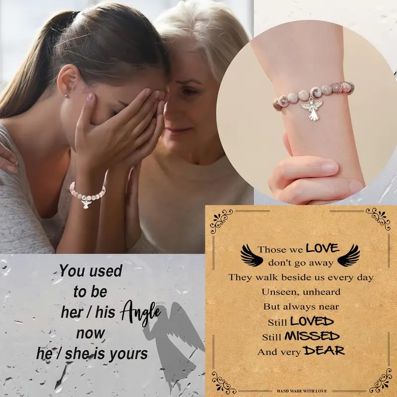 🎁Last Day 75% OFF - Memorial Gifts Angel Wings Healing Crystal Bracelet