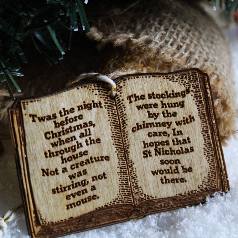 Wooden Christmas Decorations Classical Poetry Decoration
