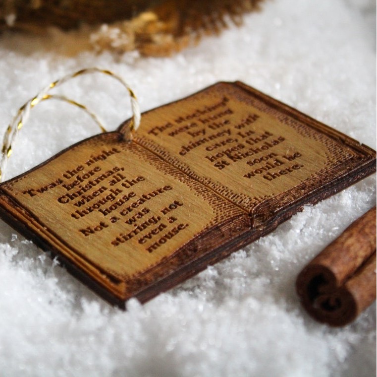 Wooden Christmas Decorations Classical Poetry Decoration