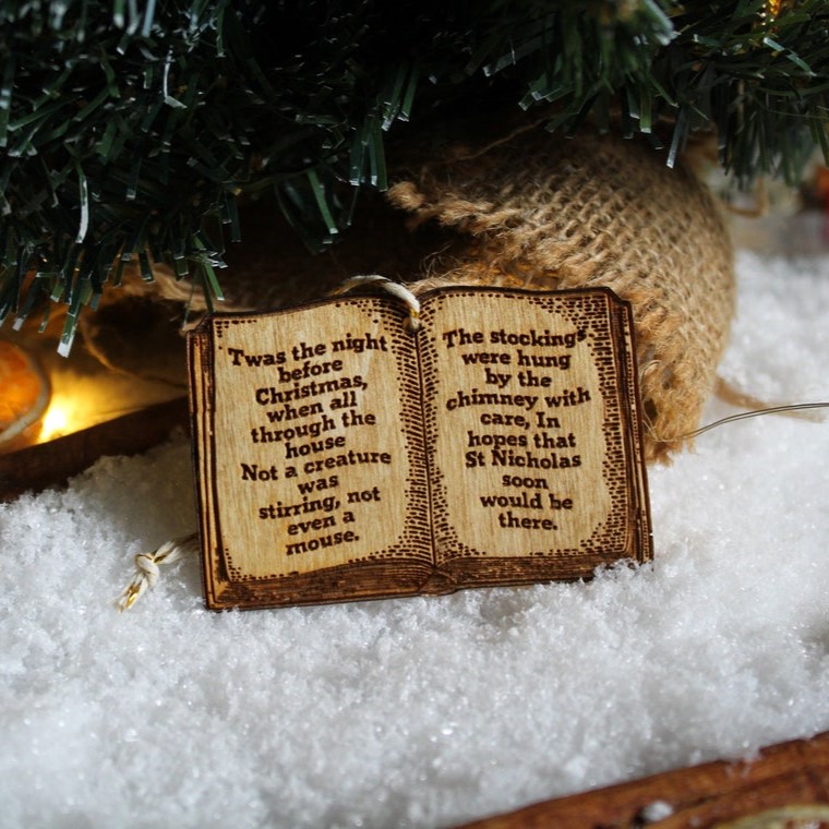Wooden Christmas Decorations Classical Poetry Decoration