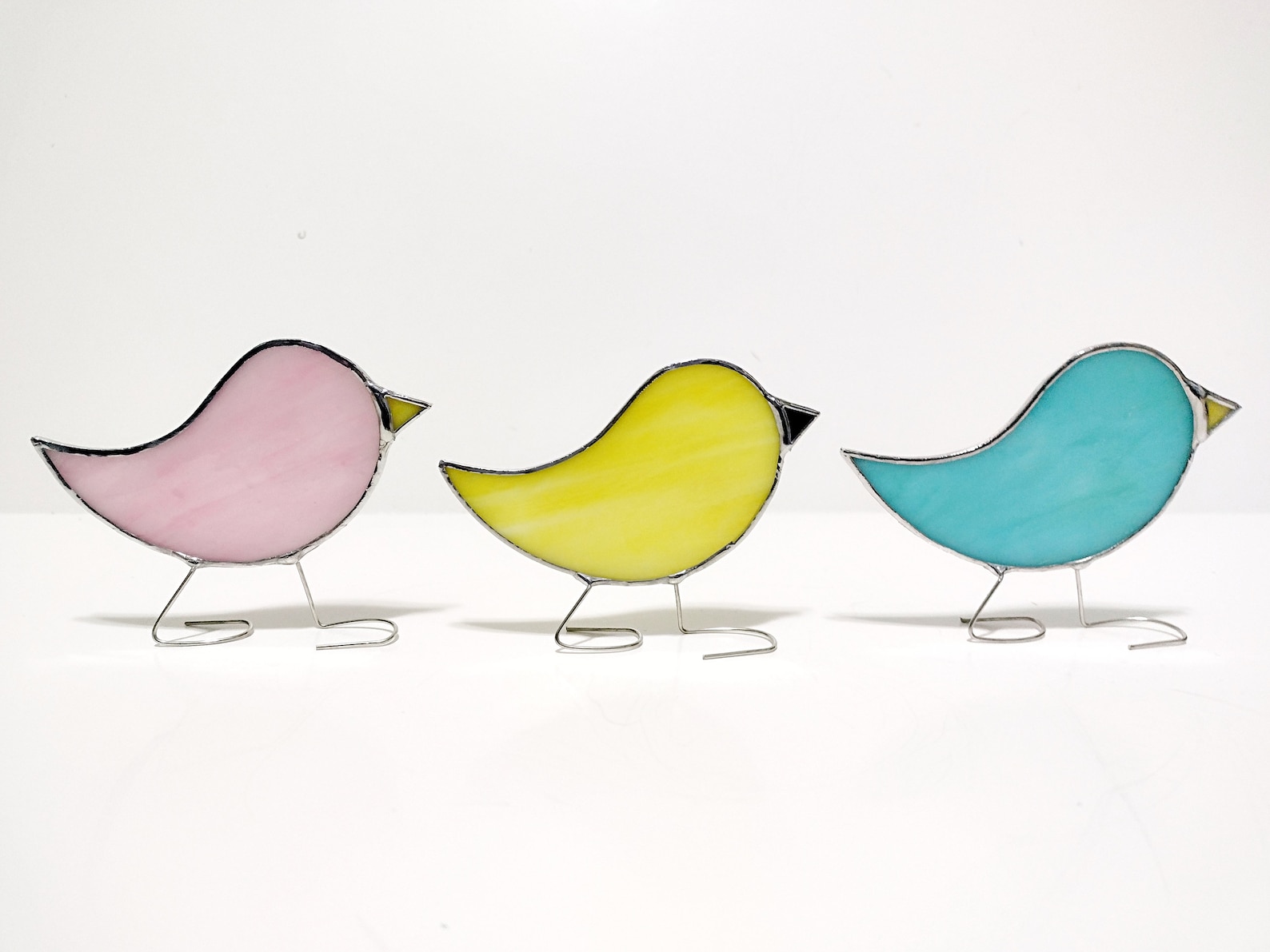 Stained Standing Glass Bird Suncatcher