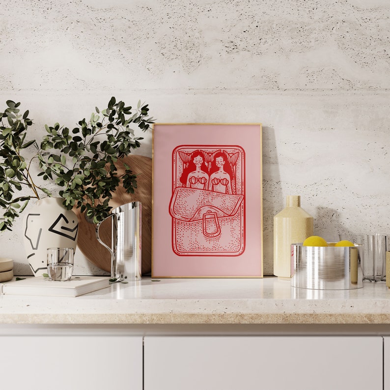 Mermaid Print Wall  Art Wall Decoration  Living Room Decoration