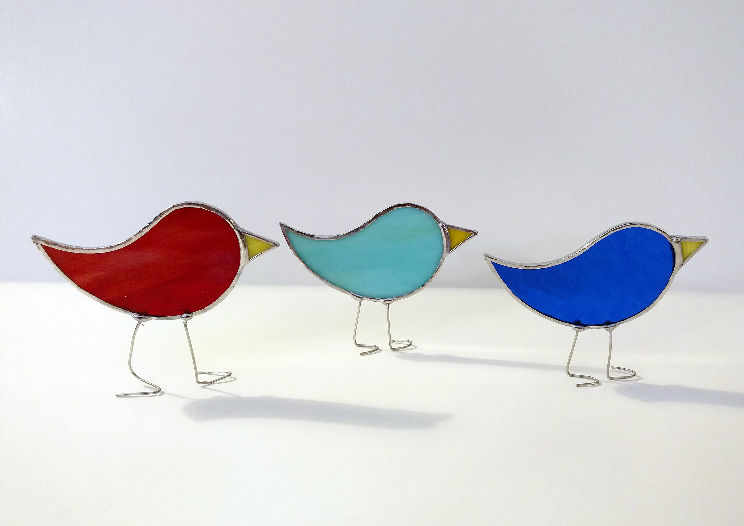 Stained Standing Glass Bird Suncatcher