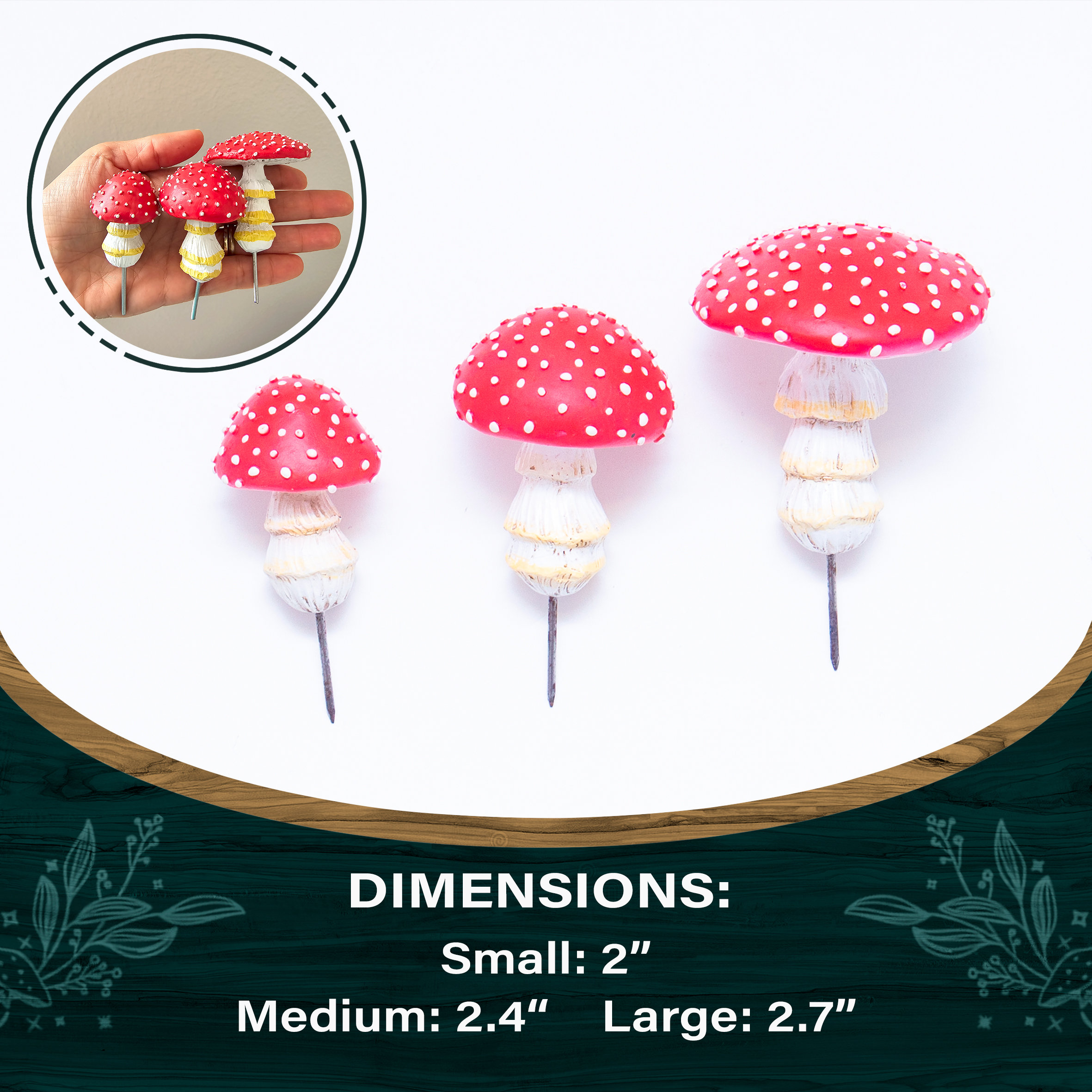 Glow in the Dark Mushroom Garden Decor