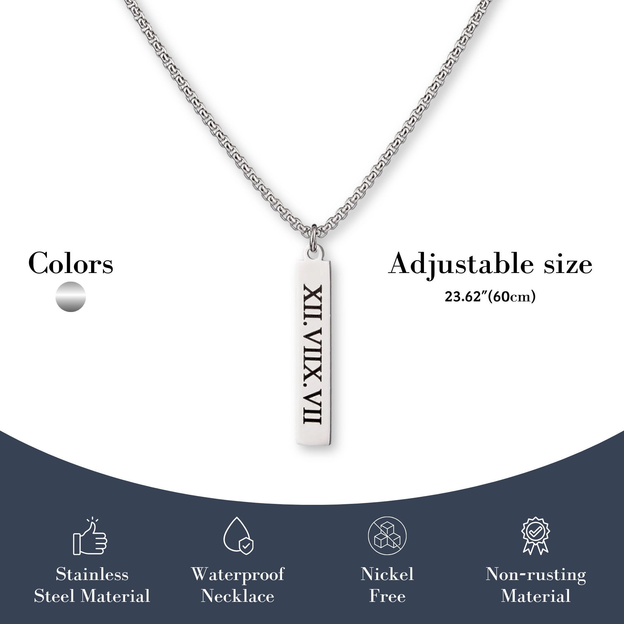 🎁Father's Day Gift - Personalized Men's Bar Necklace