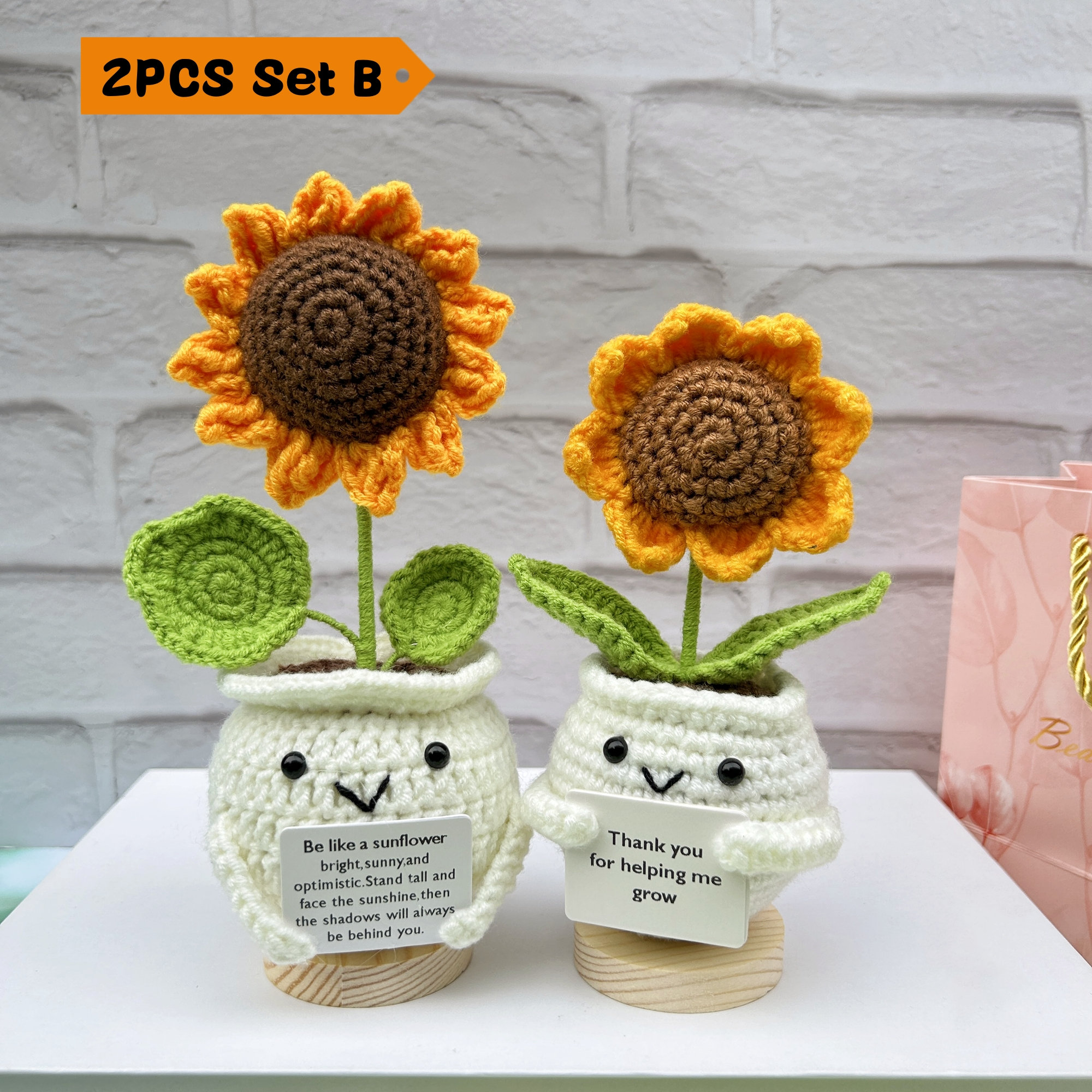 Handmade Crochet Sunflowers-Emotional Support Plant