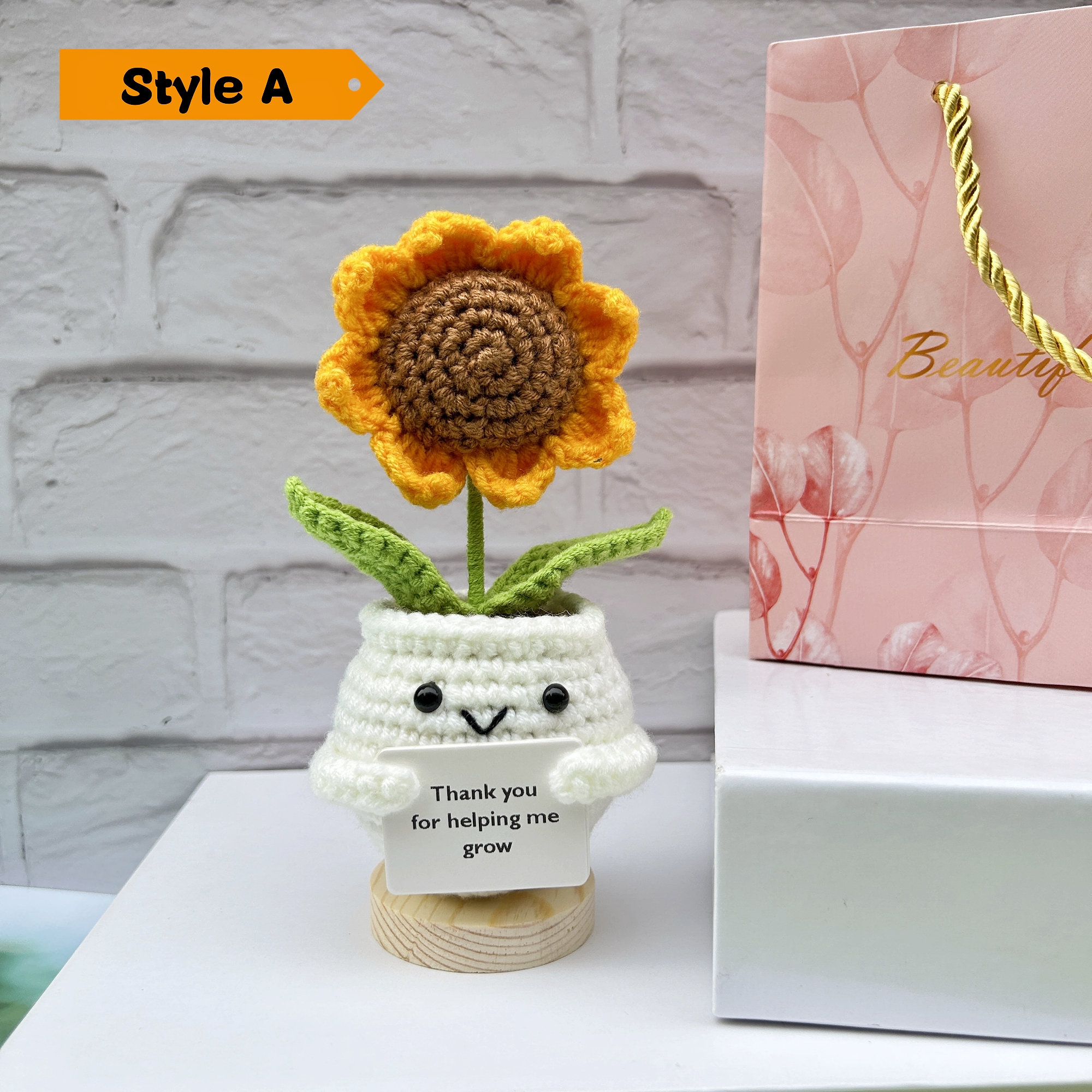 Handmade Crochet Sunflowers-Emotional Support Plant