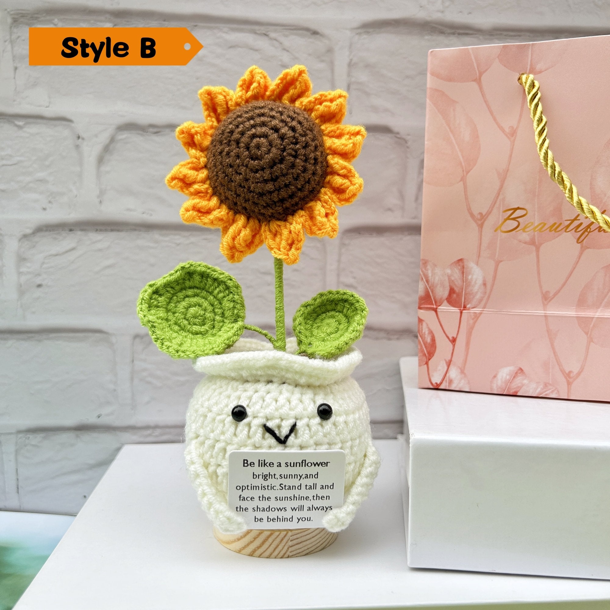 Handmade Crochet Sunflowers-Emotional Support Plant