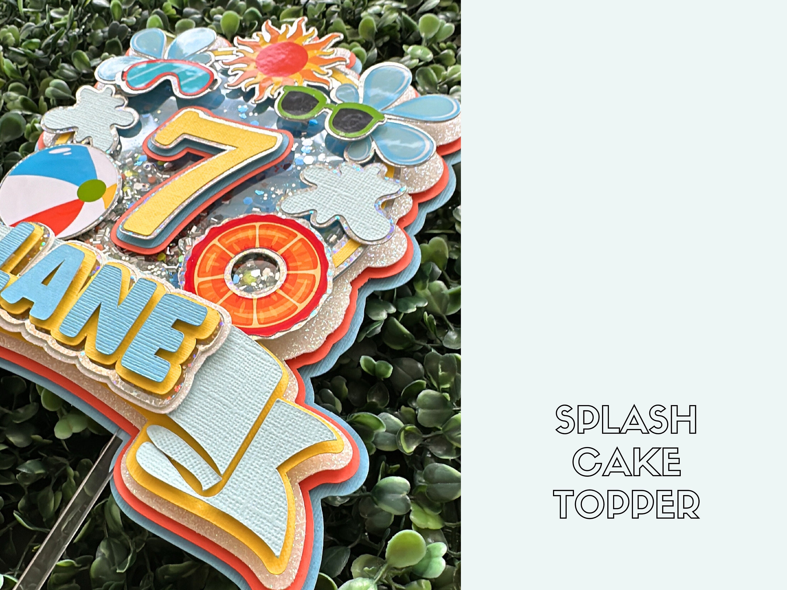 Custom Pool Party Birthday Cake Topper