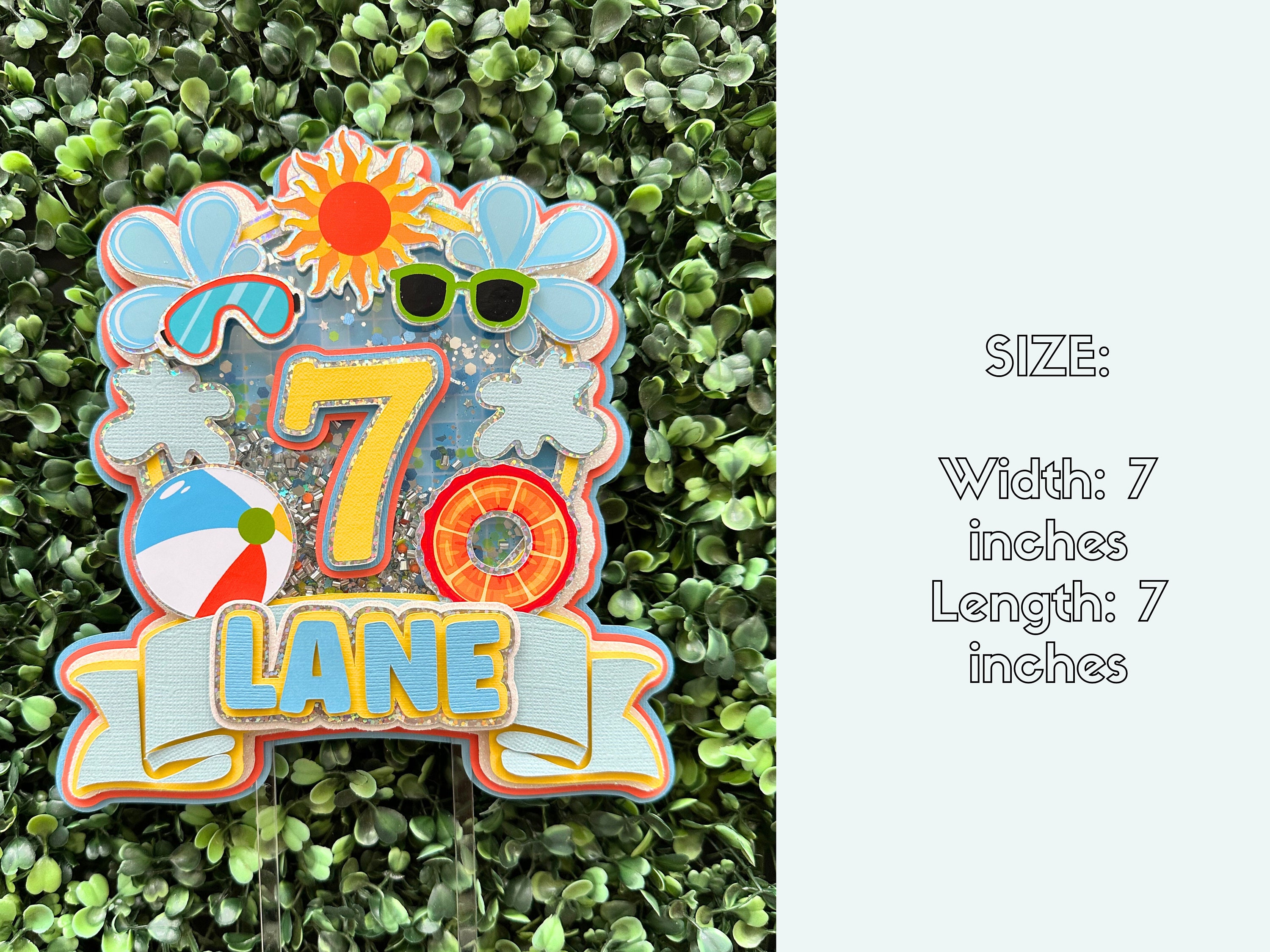 Custom Pool Party Birthday Cake Topper