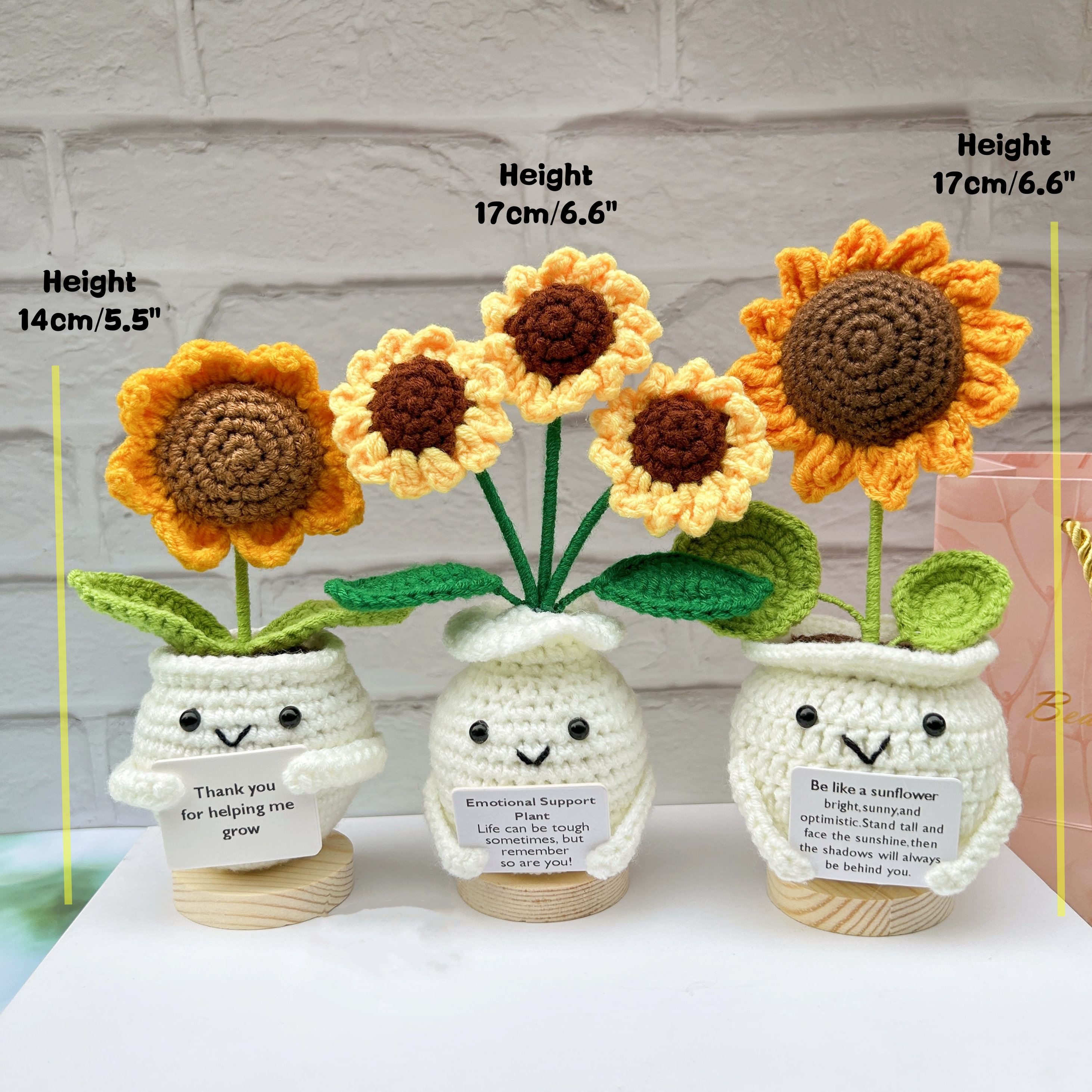 Handmade Crochet Sunflowers-Emotional Support Plant