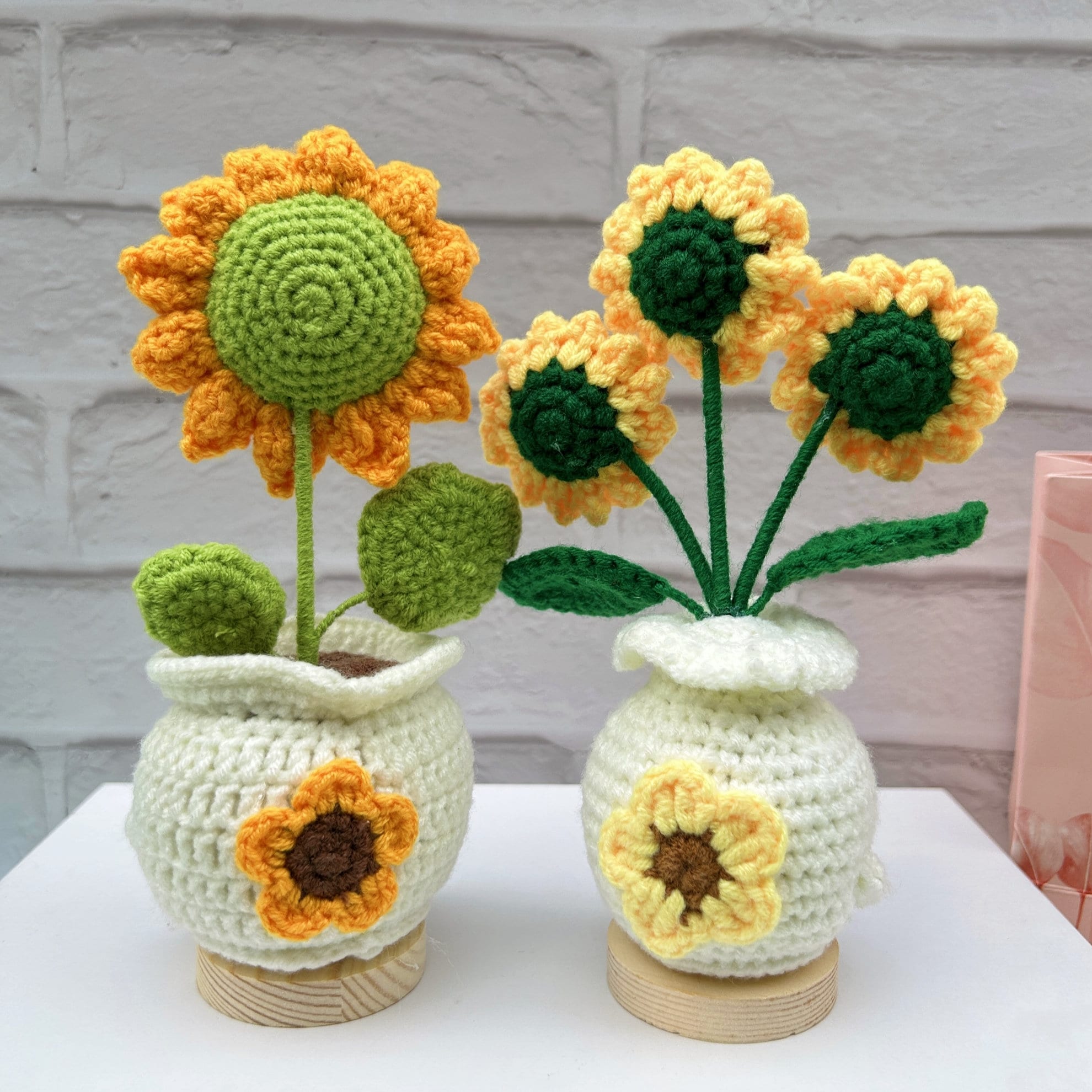 Handmade Crochet Sunflowers-Emotional Support Plant