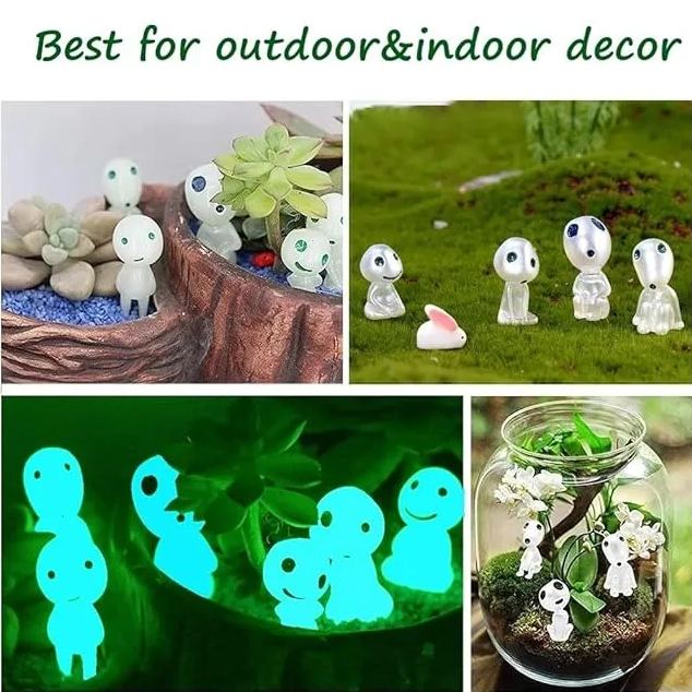 Set of 10 phosphorescent Princess Mononoke figurines