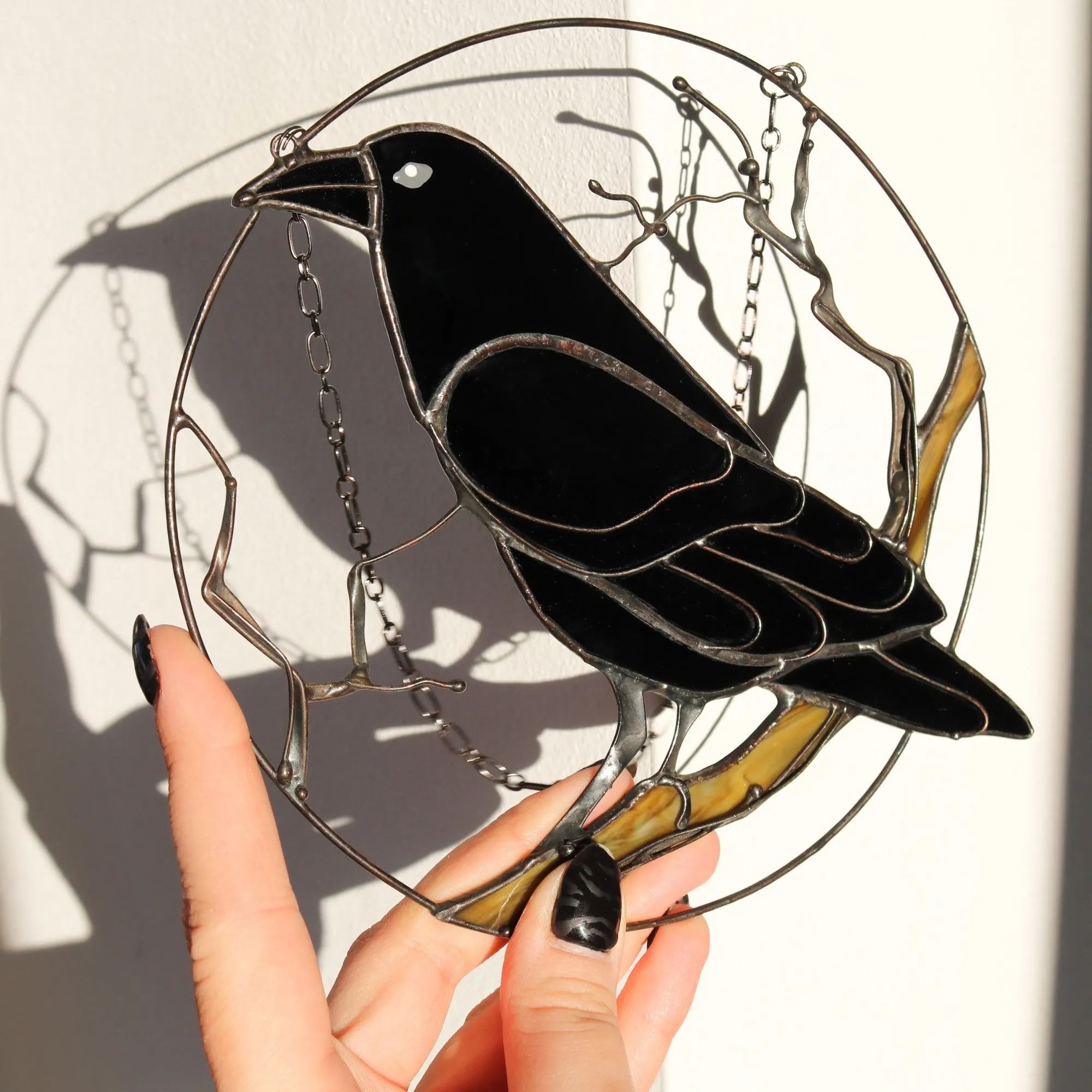 Gothic Raven Crow Suncatcher