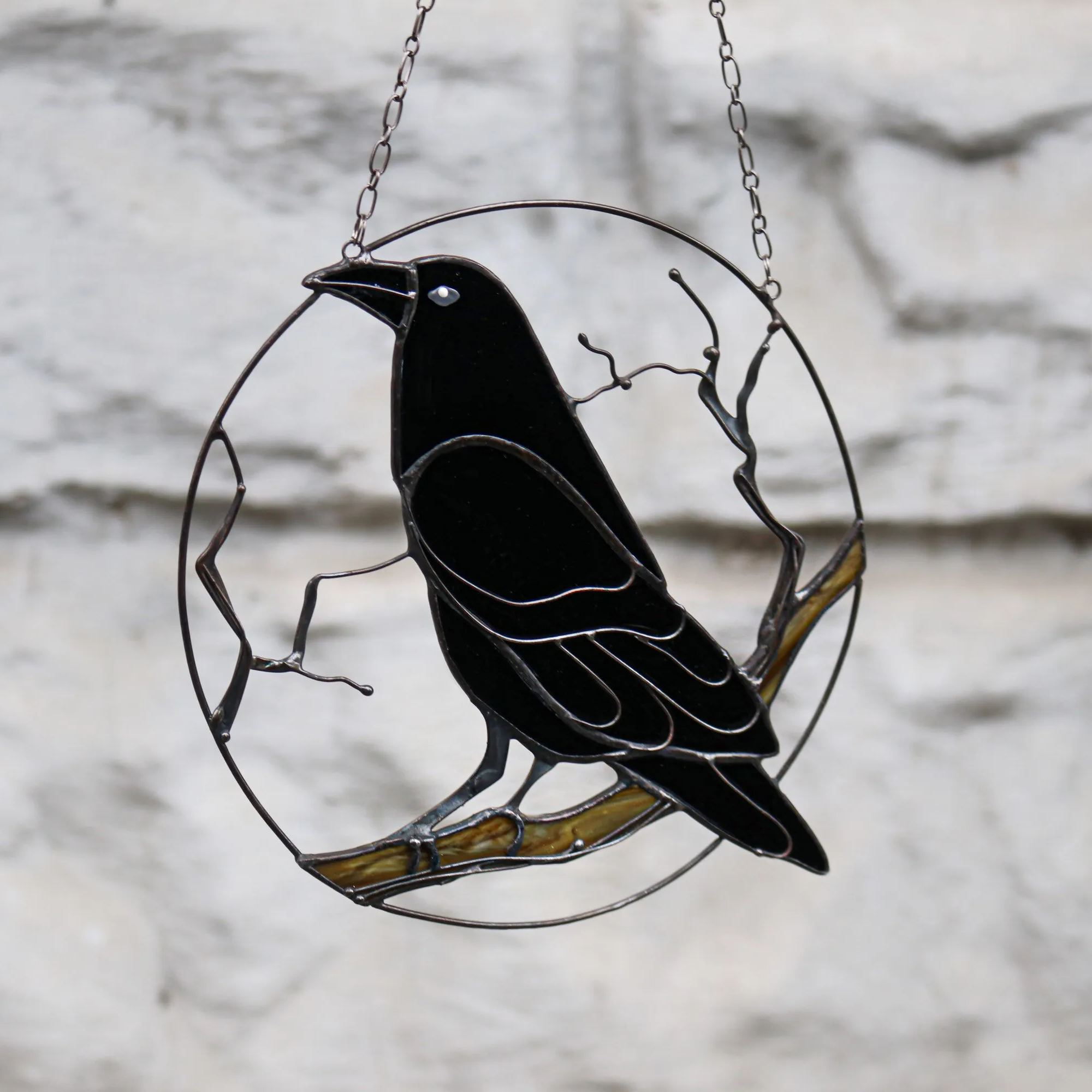 Gothic Raven Crow Suncatcher