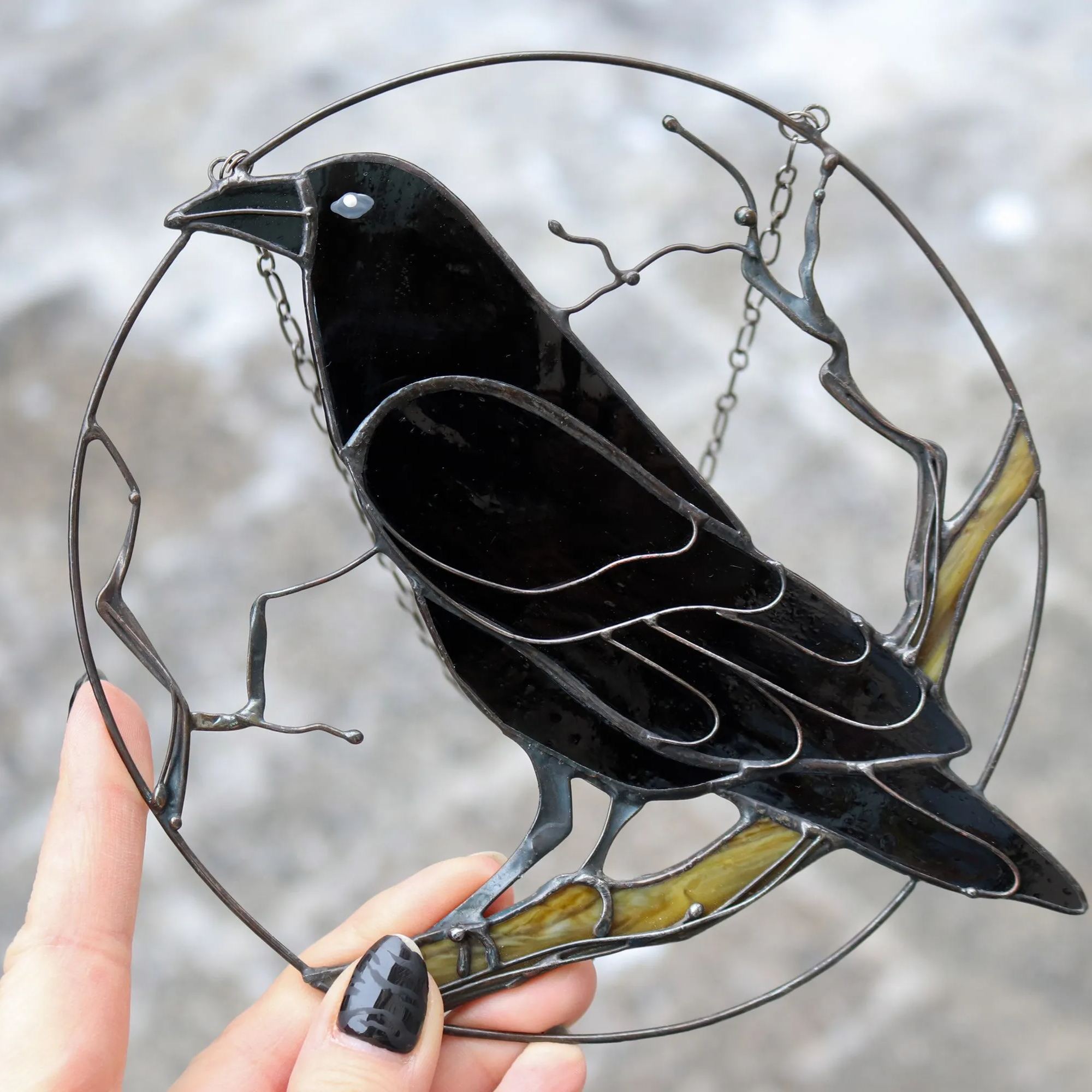 Gothic Raven Crow Suncatcher