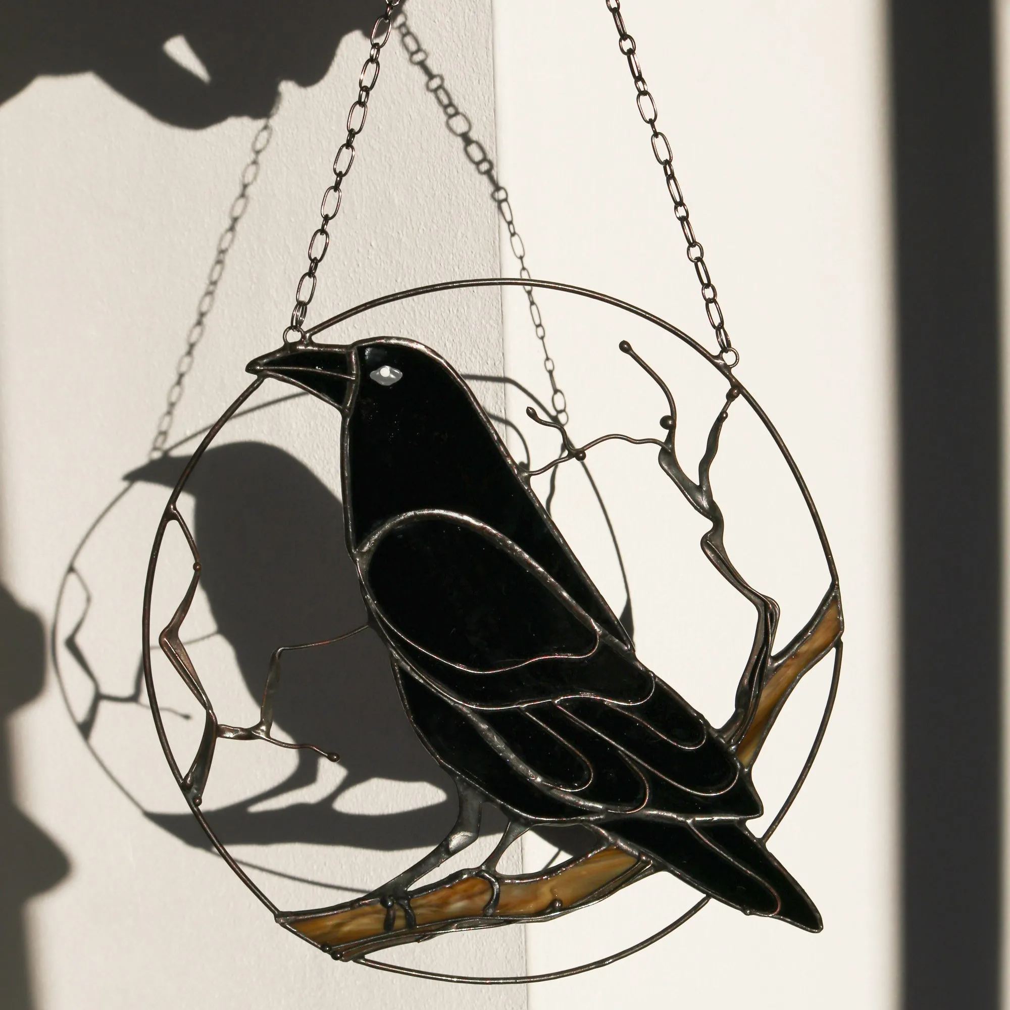 Gothic Raven Crow Suncatcher