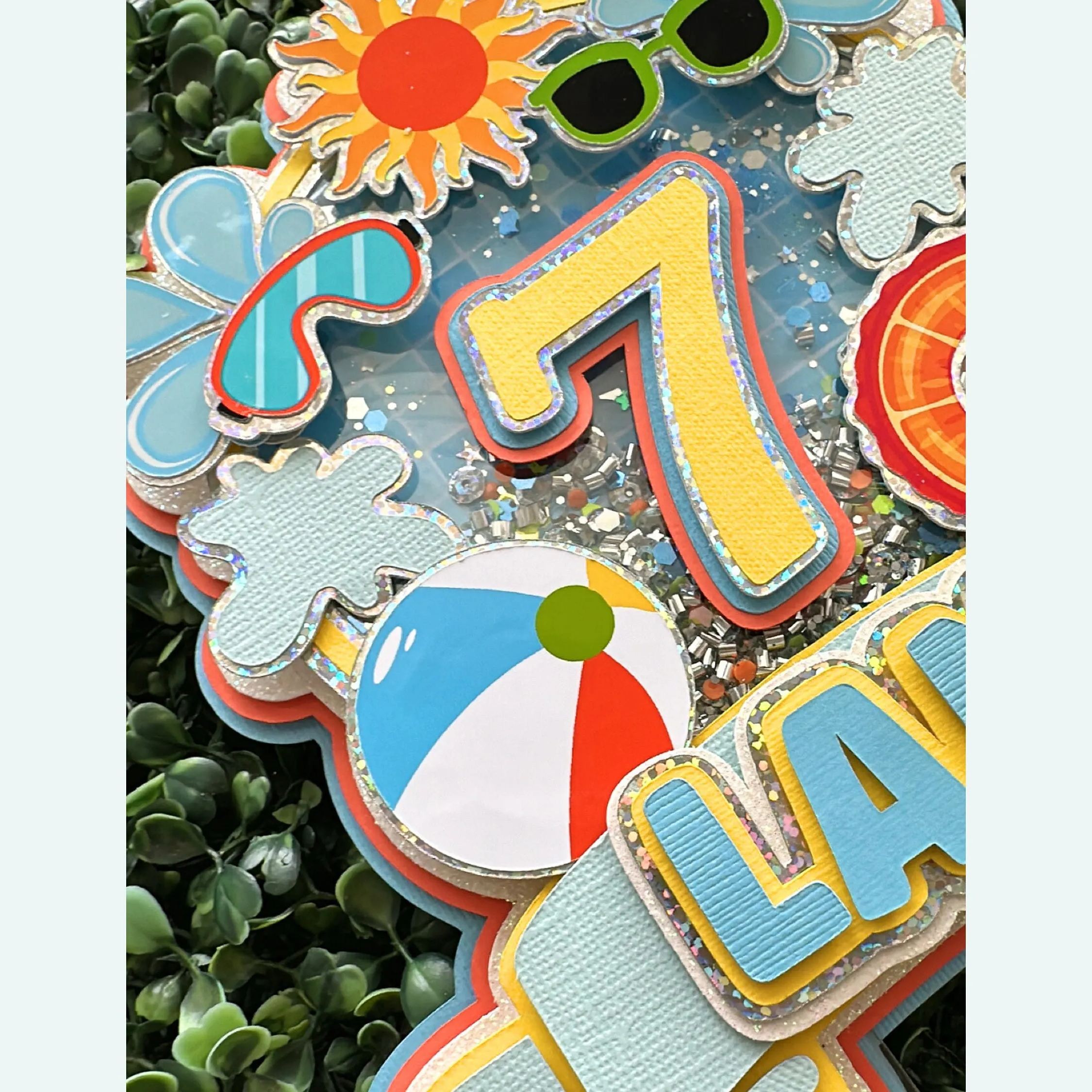 Custom Pool Party Birthday Cake Topper
