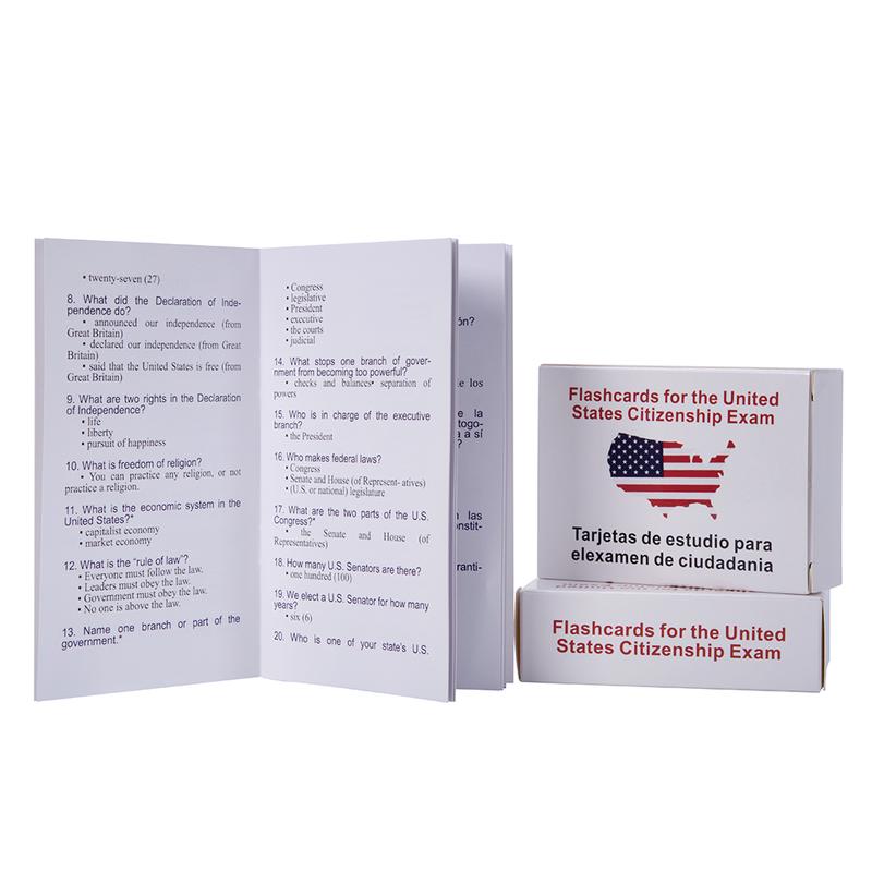 U.S. Civics Test Bilingual Flash Cards - English/Spanish