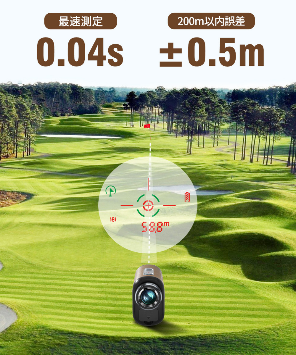 SILLAID VM2 ゴルフ距離計 - 赤緑2色OLED表示 0.04秒スピード計測 【プロ仕様/高精度】