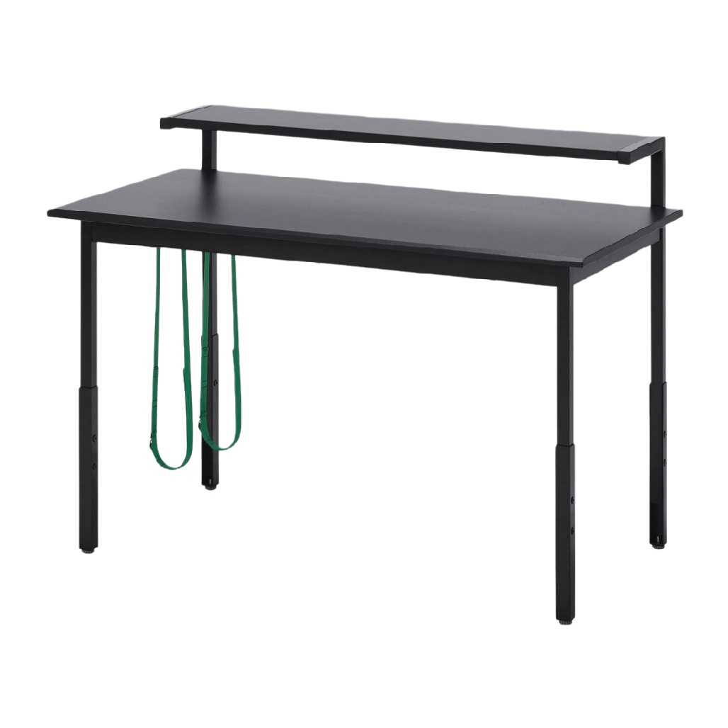 Table de bureau avec étagère pour espace de travail en métal et bois - 120 x 60 x 75-homvivo