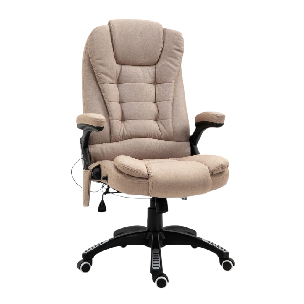Chaise de bureau ergonomique en tissu polyester - conçue pour un confort prolongé lors du travail - avec accoudoirs réglables. Dimensions précises non spécifiées.-homvivo