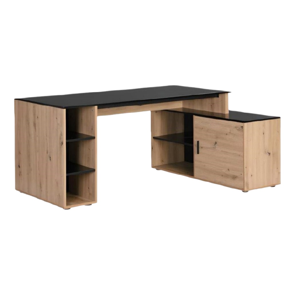Bureau d'angle en bois avec rangement pour bureau ou maison - 160 x 75 x 75-homvivo