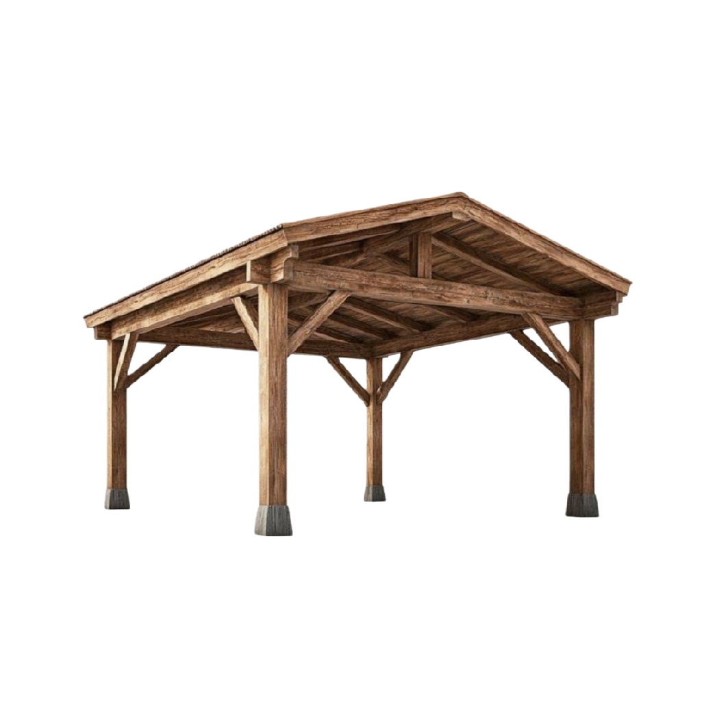Auvent en bois pour espace extérieur - 500 x 400 x 300-casanerova.com