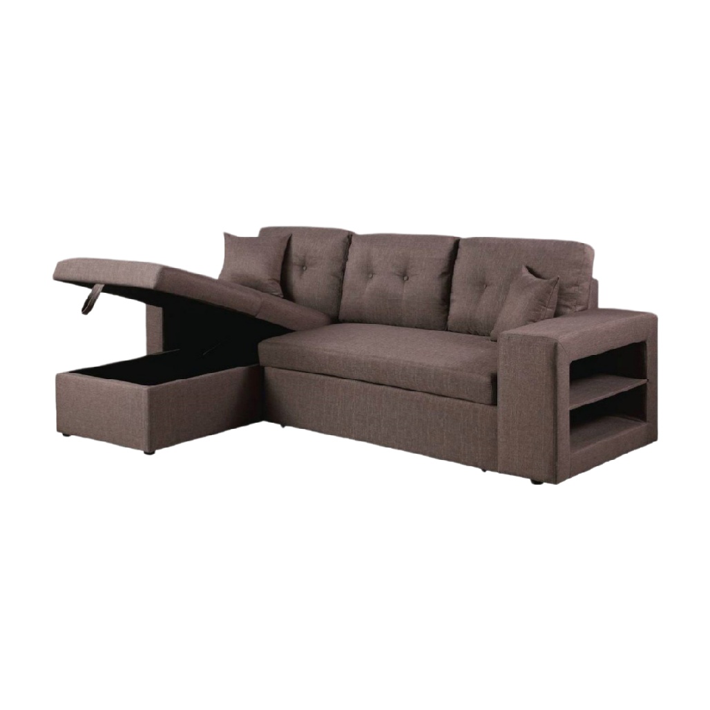 Canapé d'angle avec rangement en tissu - Pour salon ou espace détente - Structure en bois et rembourrage en mousse -  200 x 90 x 85-casanerova.com